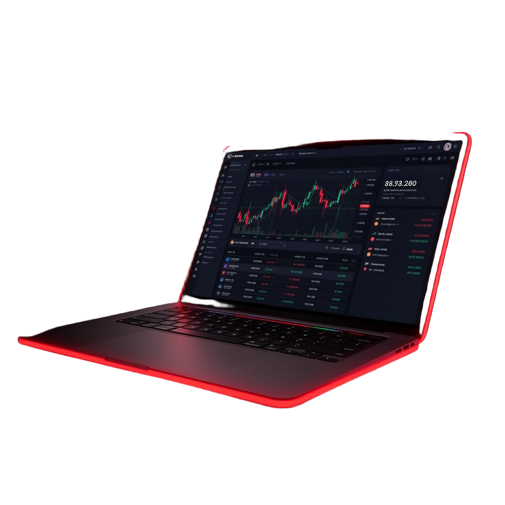 Crypto dashboard on a laptop